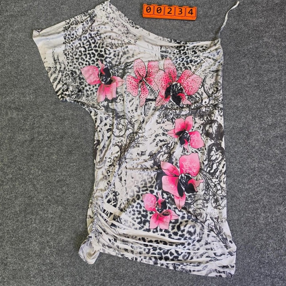 Y2K Stargazer pink orchid print polyester & spandex cami top size XL